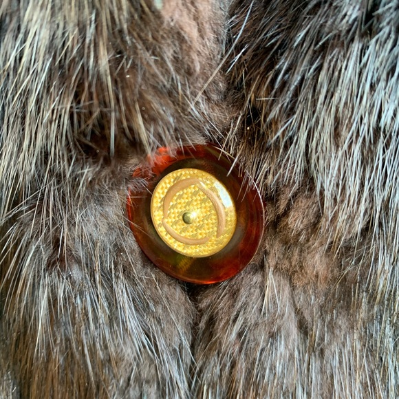 Muskrat Fur Bolero Huge Collar Vintage Coat Canada - Picture 6 of 10